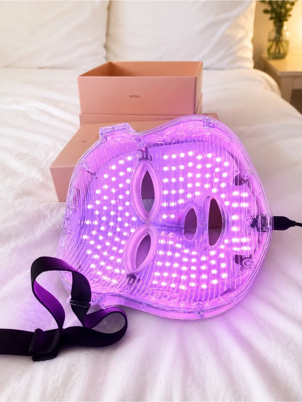 Skin Light-Therapy Facial Device - Champagne Beige & Gold Accents